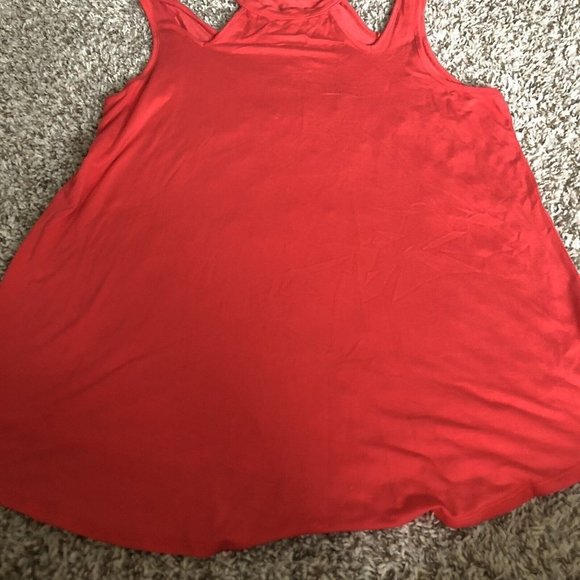 H.I.P. Long Sleeve Red Detail Neck Cold Shoulder Large Medium Shirt - Picture 2 of 12